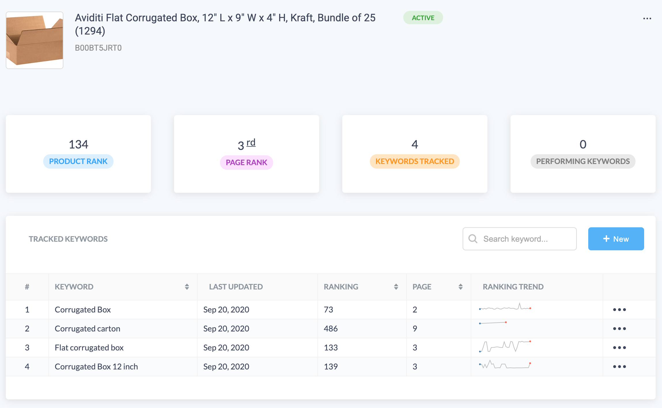 Amazon Keyword Tracking